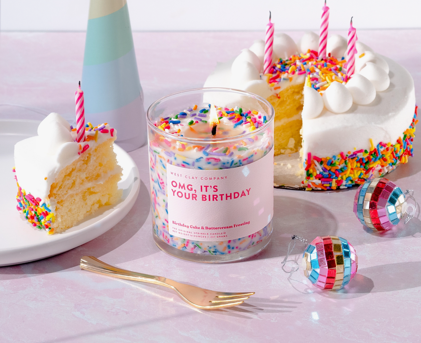 Birthday Sprinkle Candle Vanilla Buttercream Sprinkles Cake