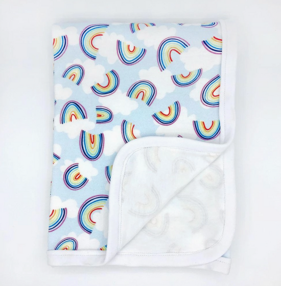 Rainbow Sky Organic Cotton Baby Blanket