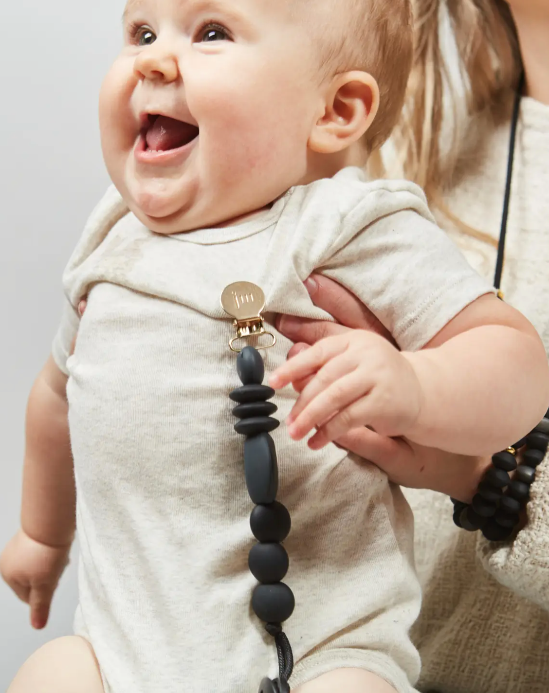 Charcoal Pacifier Clip