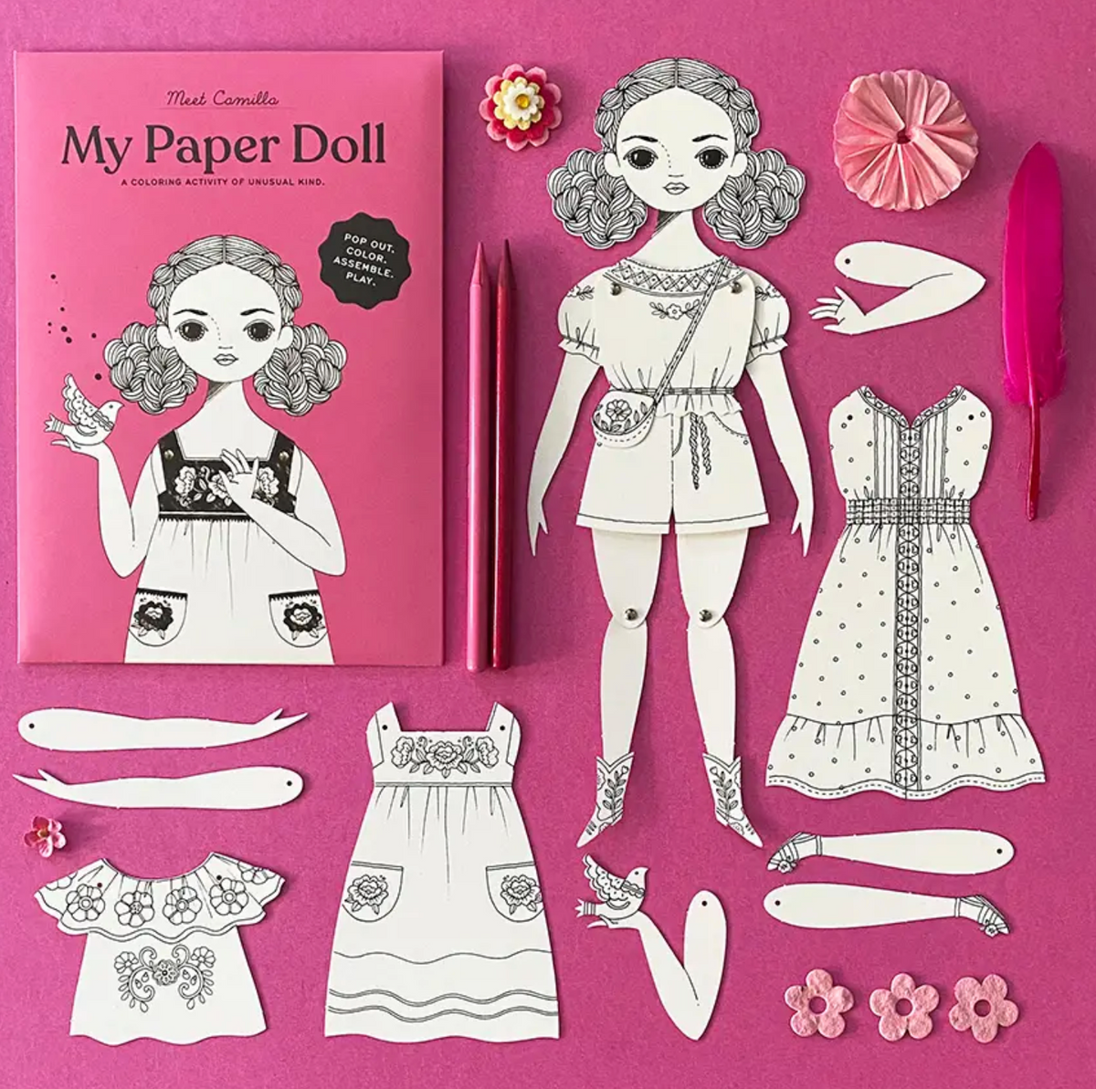 Wednesday Paper Doll Coloring Sheet