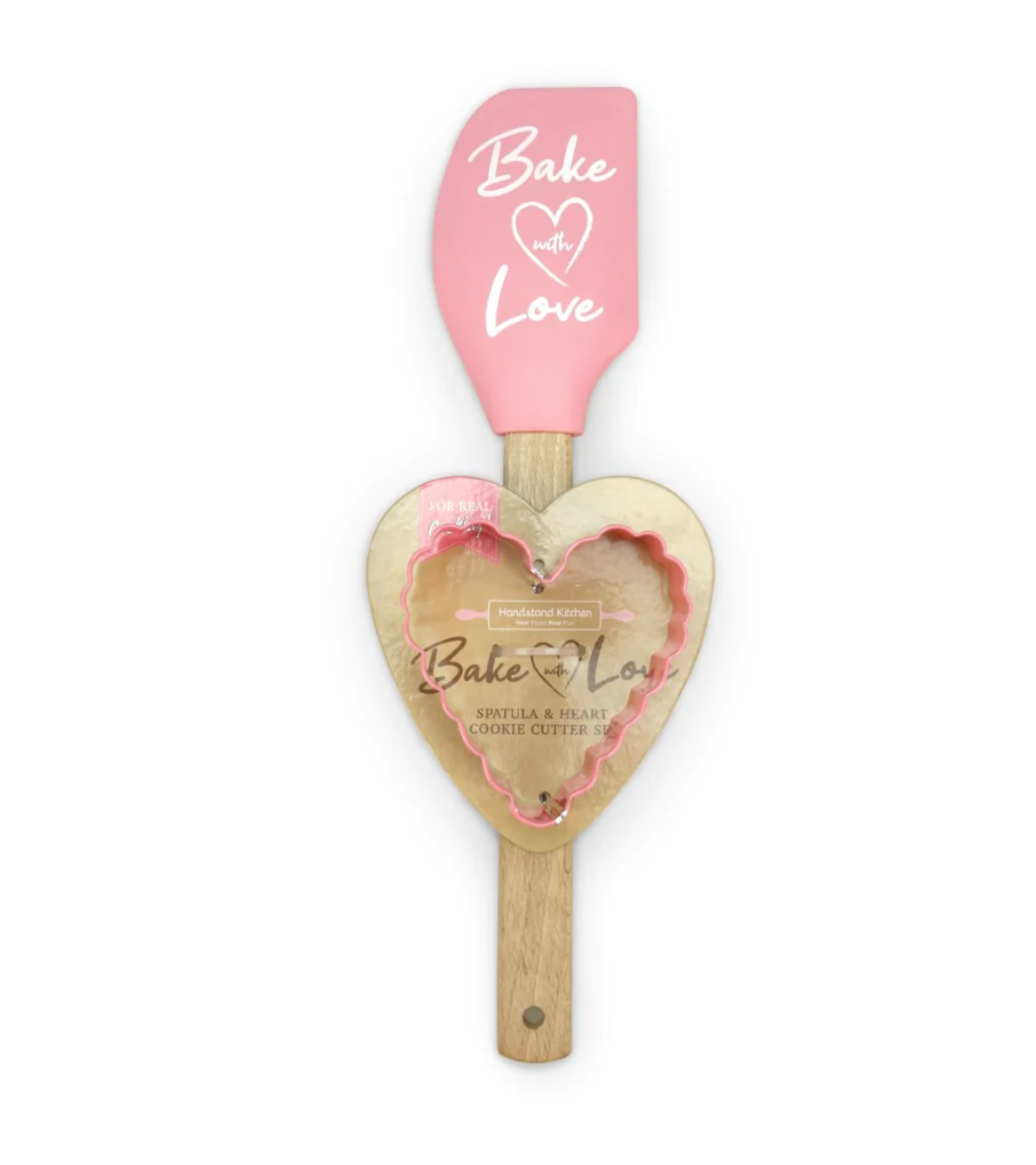Bake With Love Spatula & Heart Cookie Cutter