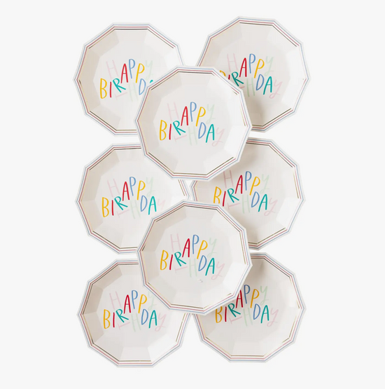 Oui Party Birthday Hexagon Paper Plate