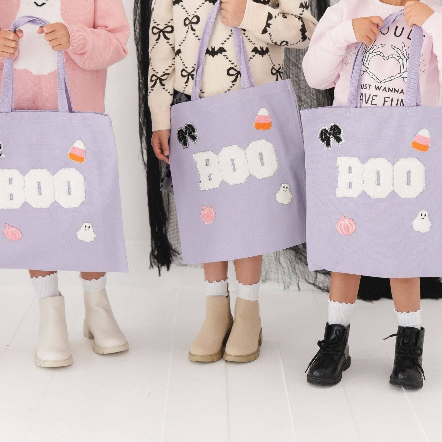 Boo Trick or Treat Patch Halloween Tote - Kids Acessories