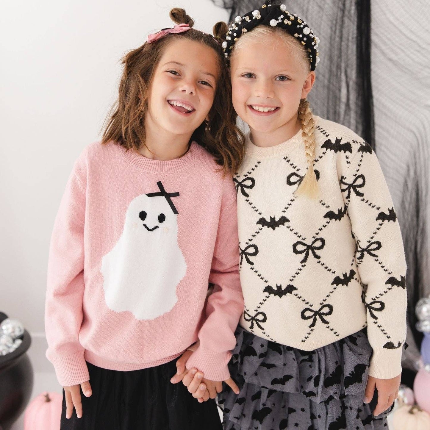 Sweet Ghost Halloween Grosgrain Bow Headband - Kids Hair