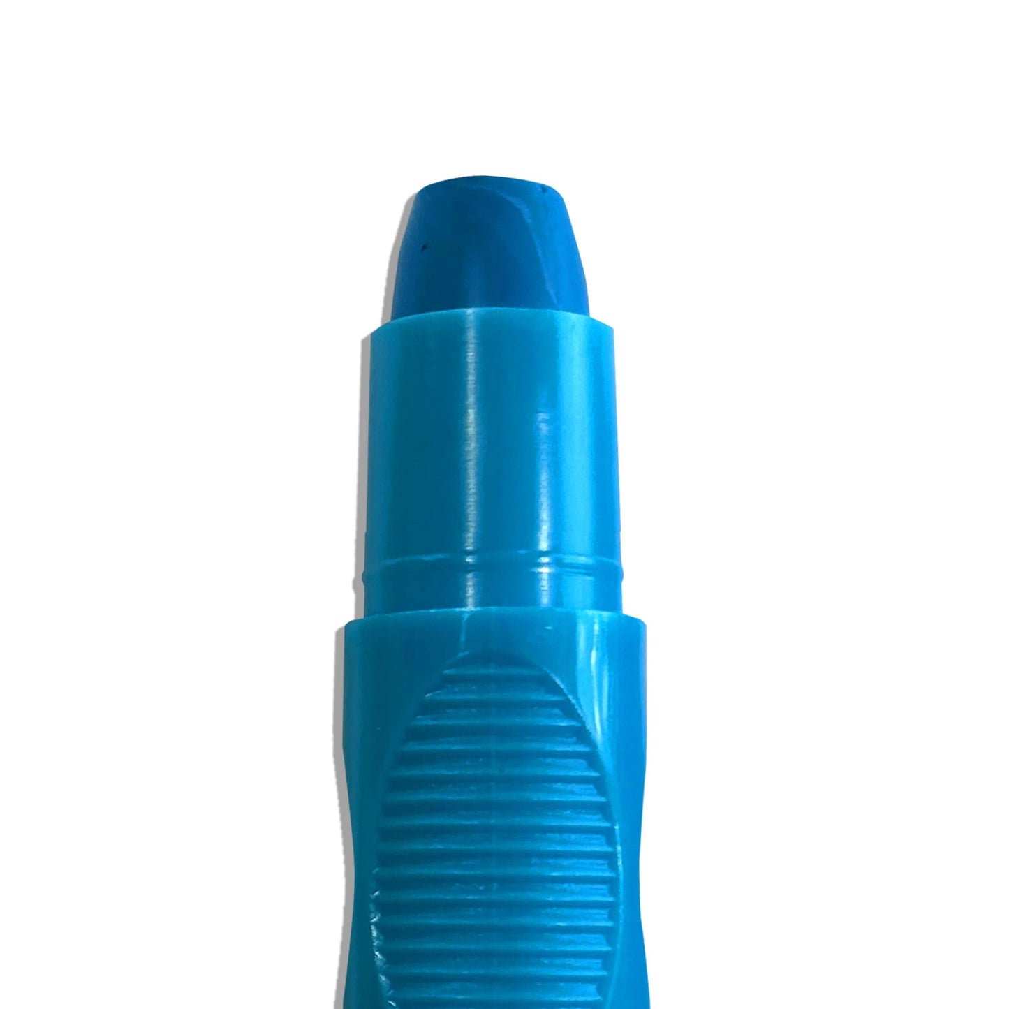 Blue marker on a white background