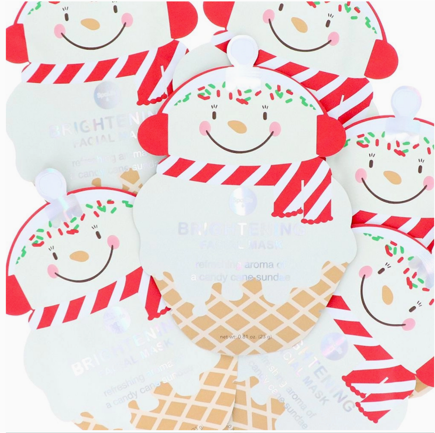 Candy Cane Sundae Christmas Holiday Brightening Facial Mask