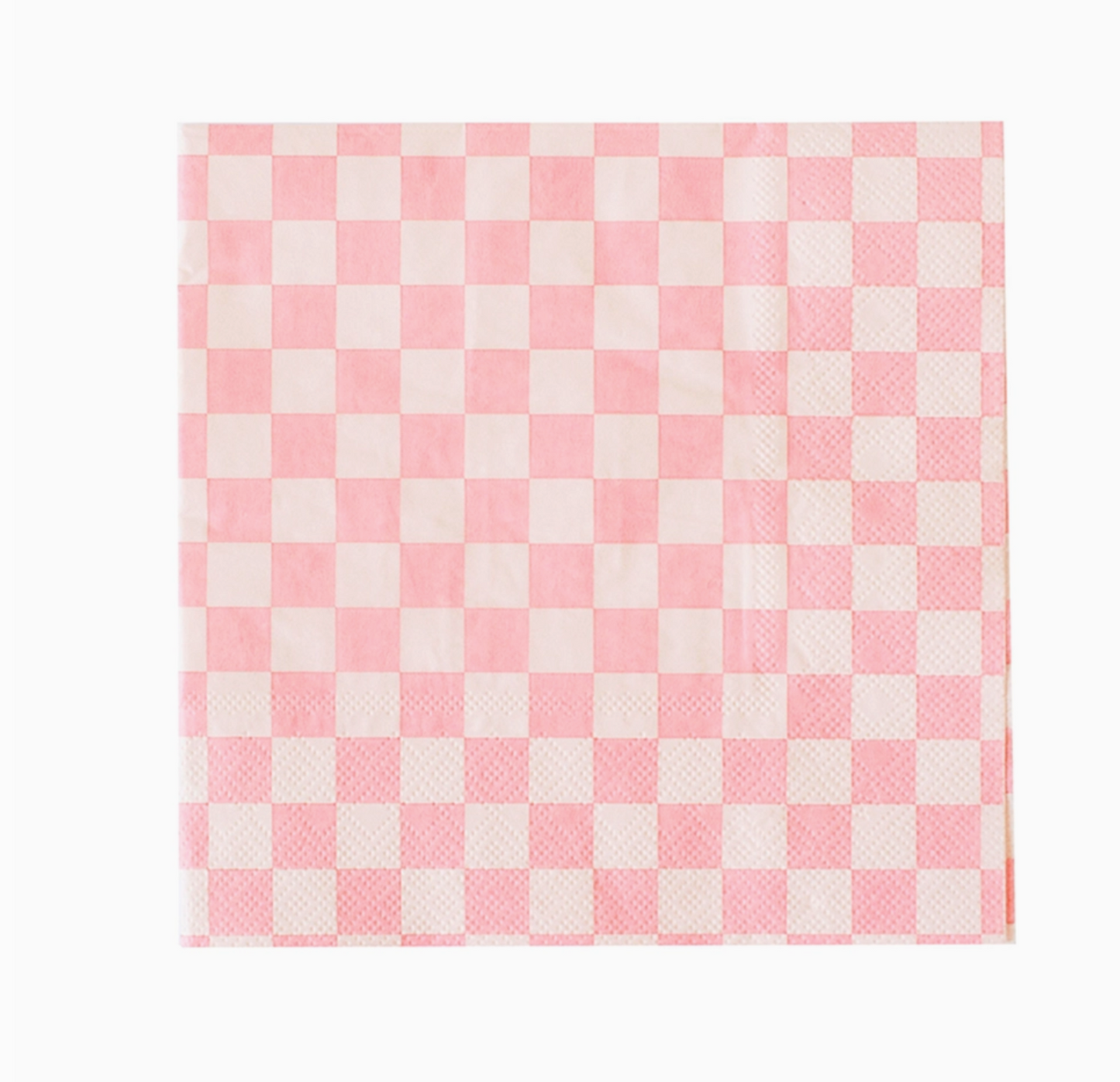 Pink and white checkered pattern on a white background