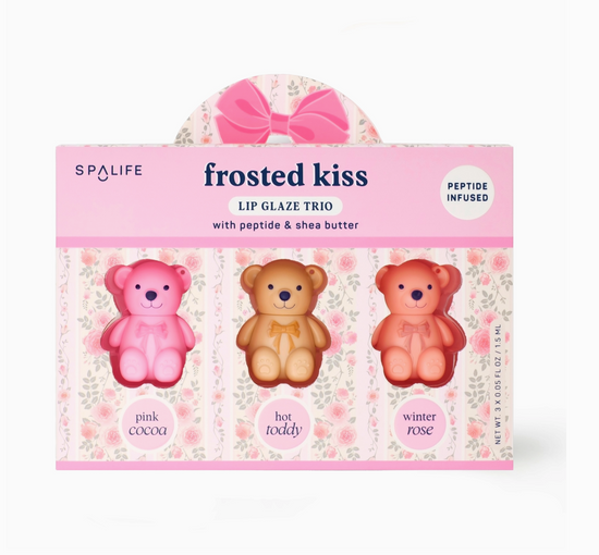 Christmas Holiday Frosted Kiss Lip Glaze Trio Gift Set