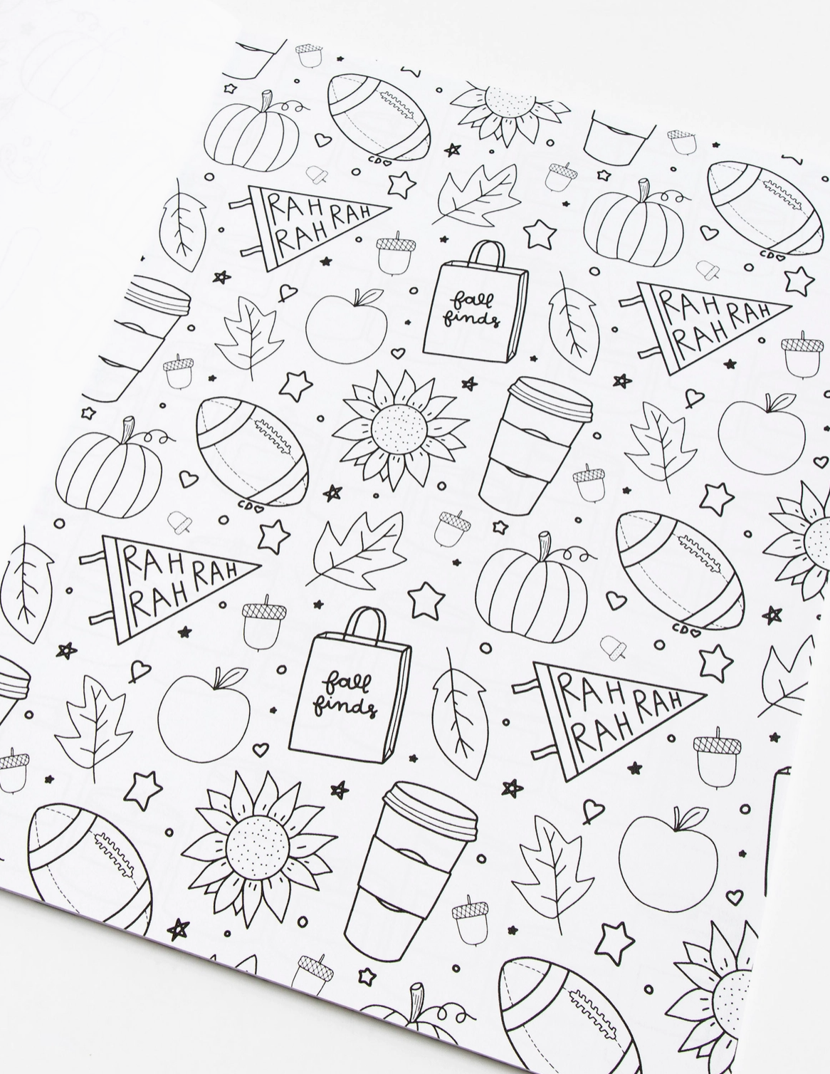 Coloring page with black line art on a white background