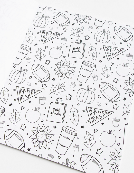 Coloring page with black line art on a white background