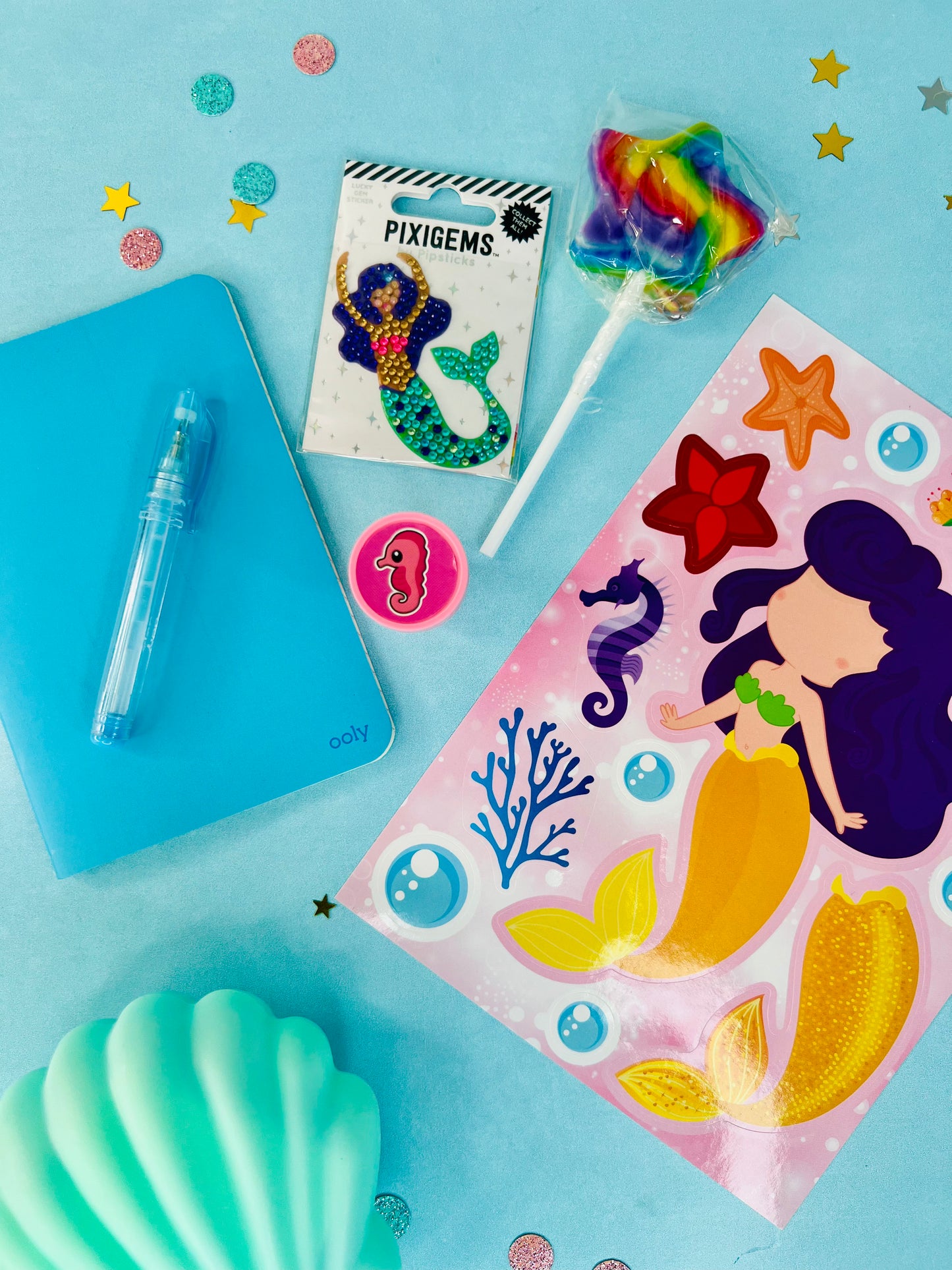 Pre-Made Lucky Mermaid Gem Party Favor Set