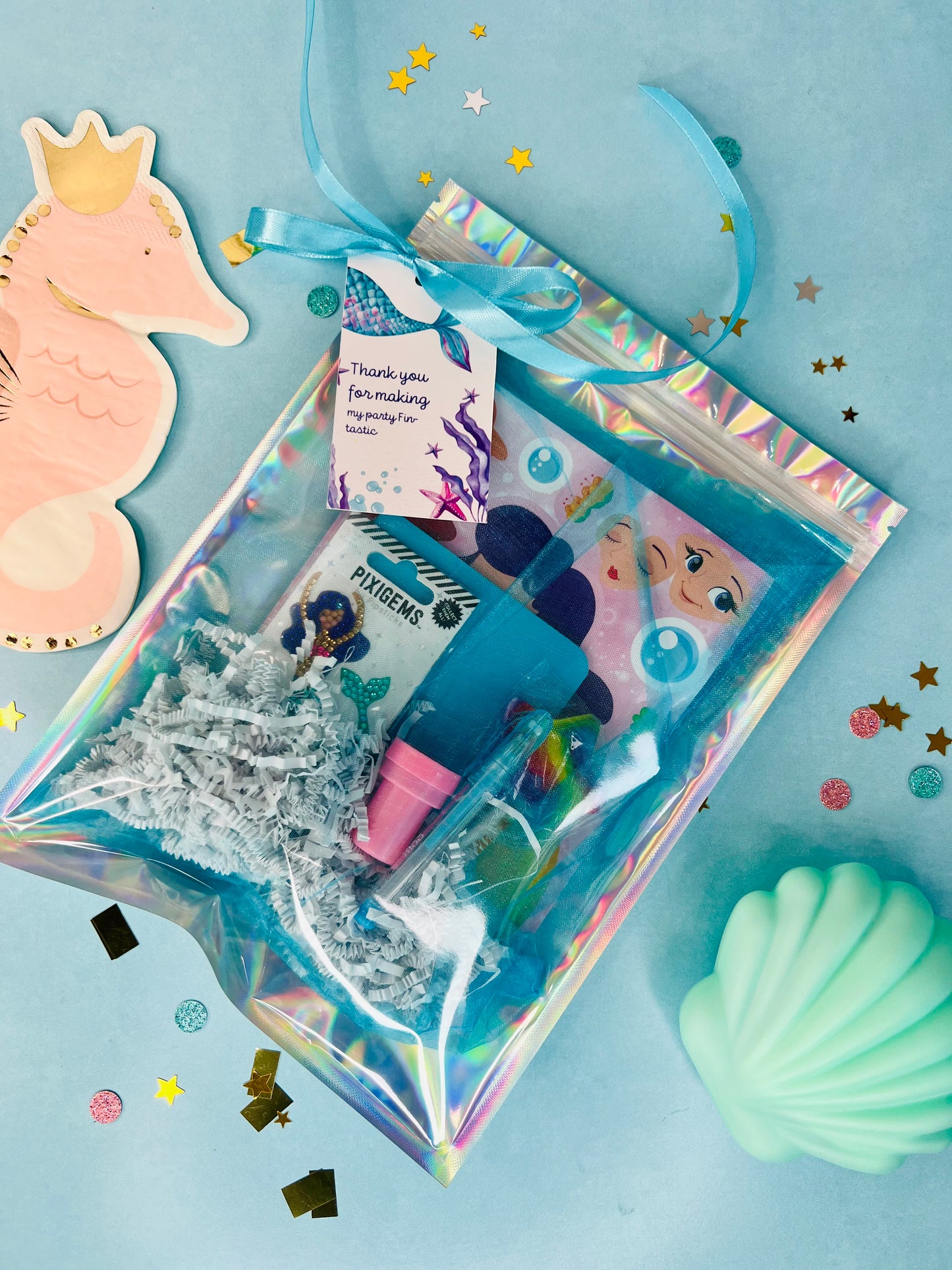Pre-Made Lucky Mermaid Gem Party Favor Set