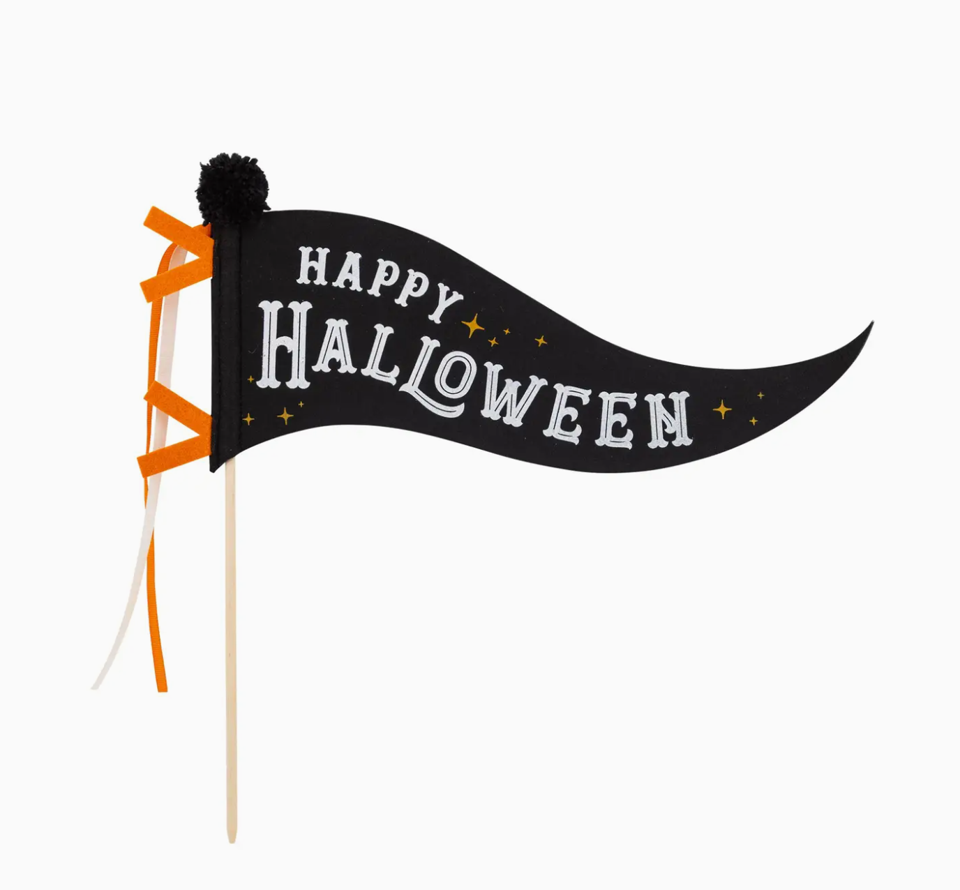 Halloween-themed flag with 'Happy Halloween' text on a white background
