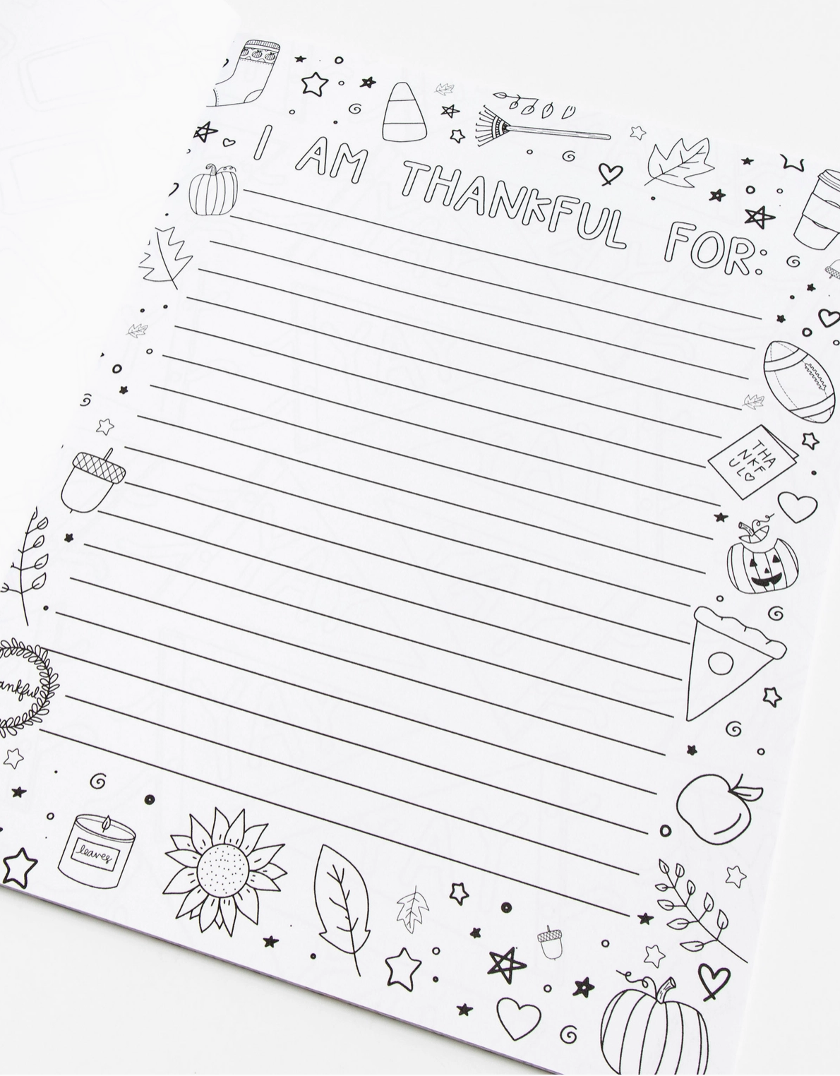 Thankful list with decorative elements on a white background