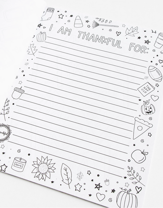 Thankful list with decorative elements on a white background