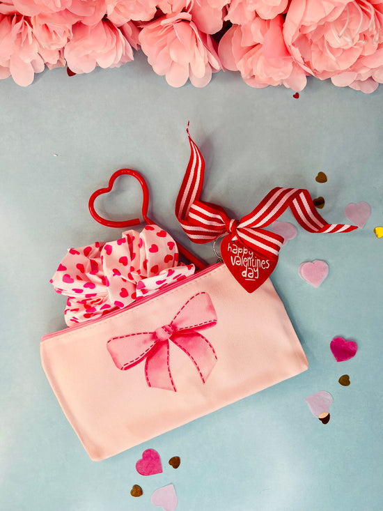 Heart Scrunchie and Pen Valentine Set