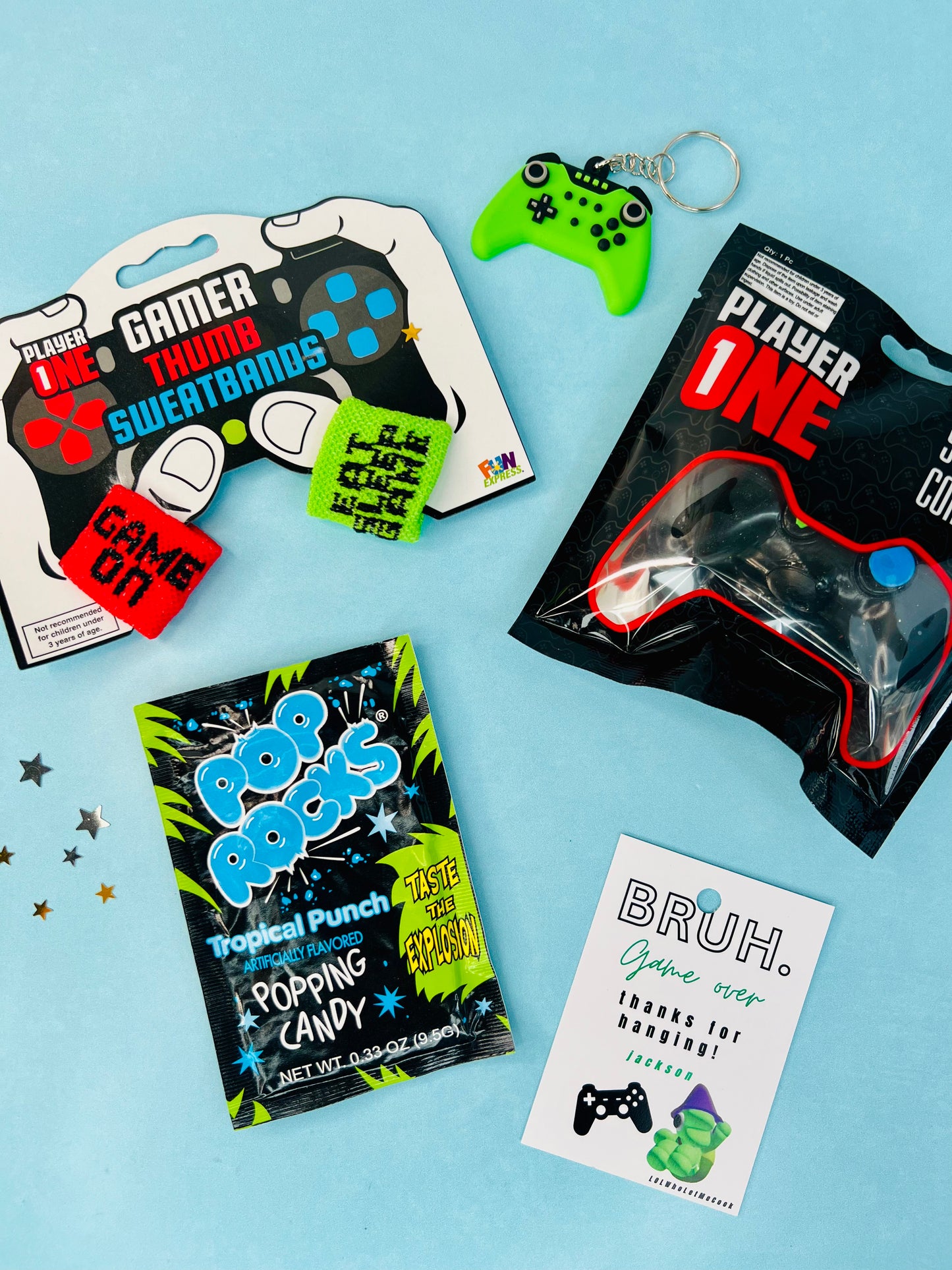 Pre-Made Bruh Gamer Party Favor Set