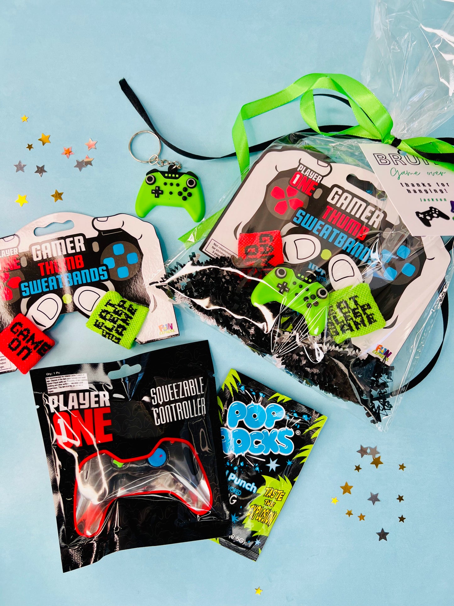 Pre-Made Bruh Gamer Party Favor Set