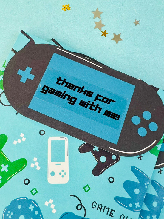 Pre-Made Thanks For Gaming With Me Party Favor Set