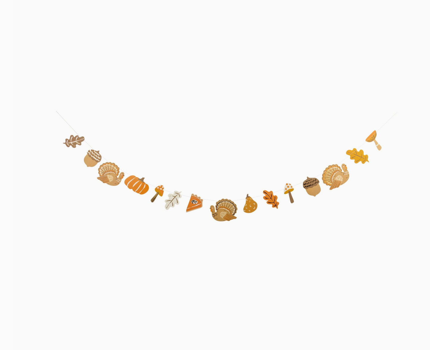 Decorative border with autumn-themed elements on a white background