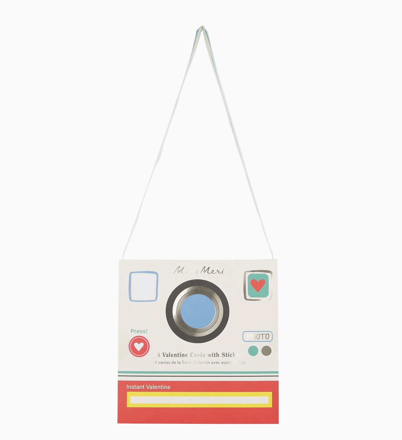 Instant Camera Kids Valentine's Cards & Stickers Set