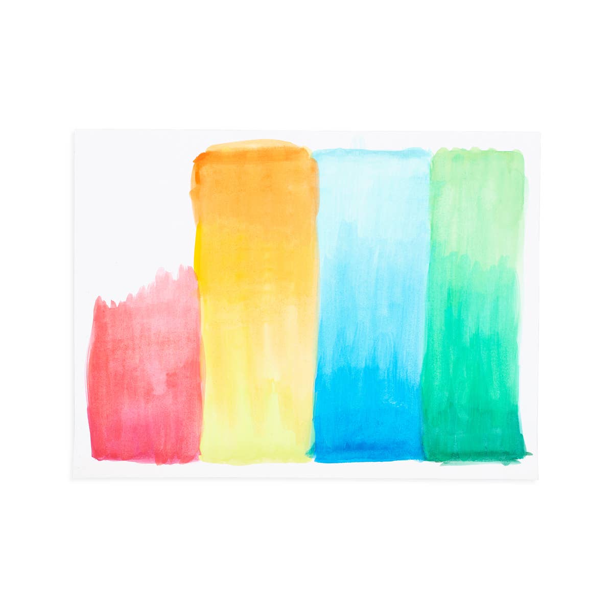 Four colorful vertical brush strokes on a white background