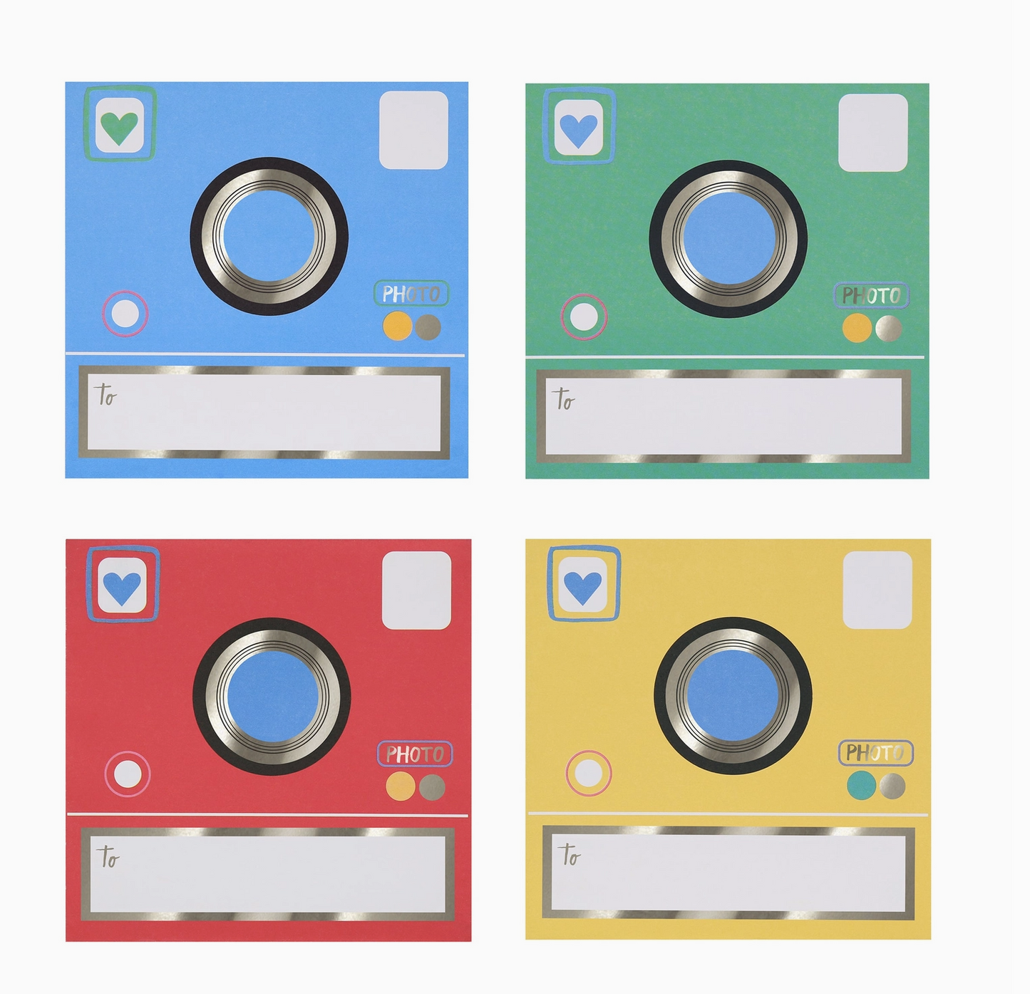 Instant Camera Kids Valentine's Cards & Stickers Set