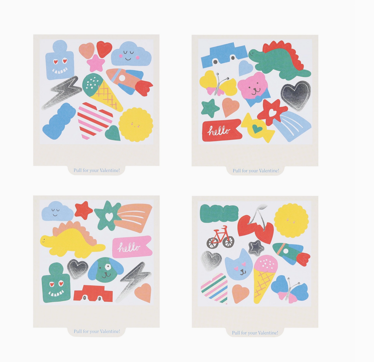 Instant Camera Kids Valentine's Cards & Stickers Set