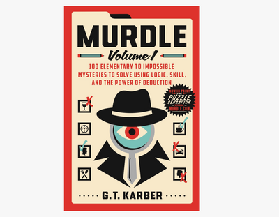Book cover of 'Murdle Volume 1' by G.T. Karber with a stylized detective illustration.