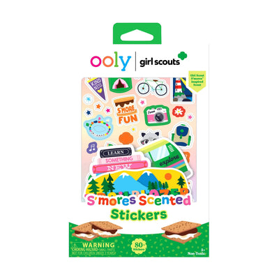 Ooly Girl Scouts S'mores Scented Stickers packaging on a white background