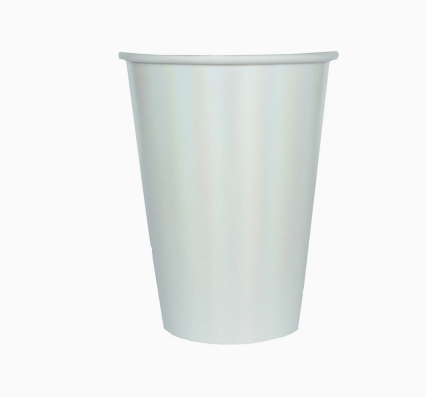 White paper cup on a white background