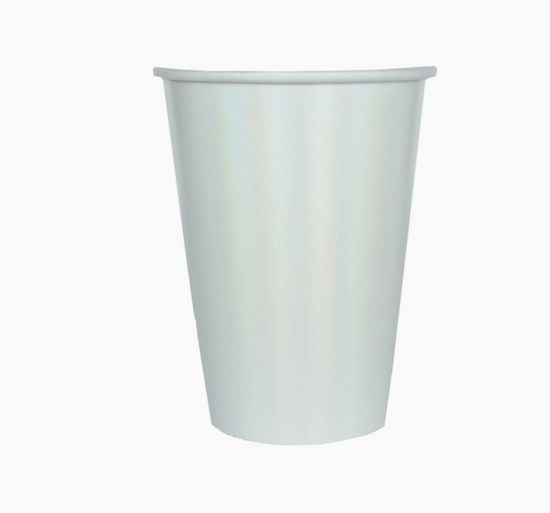 White paper cup on a white background