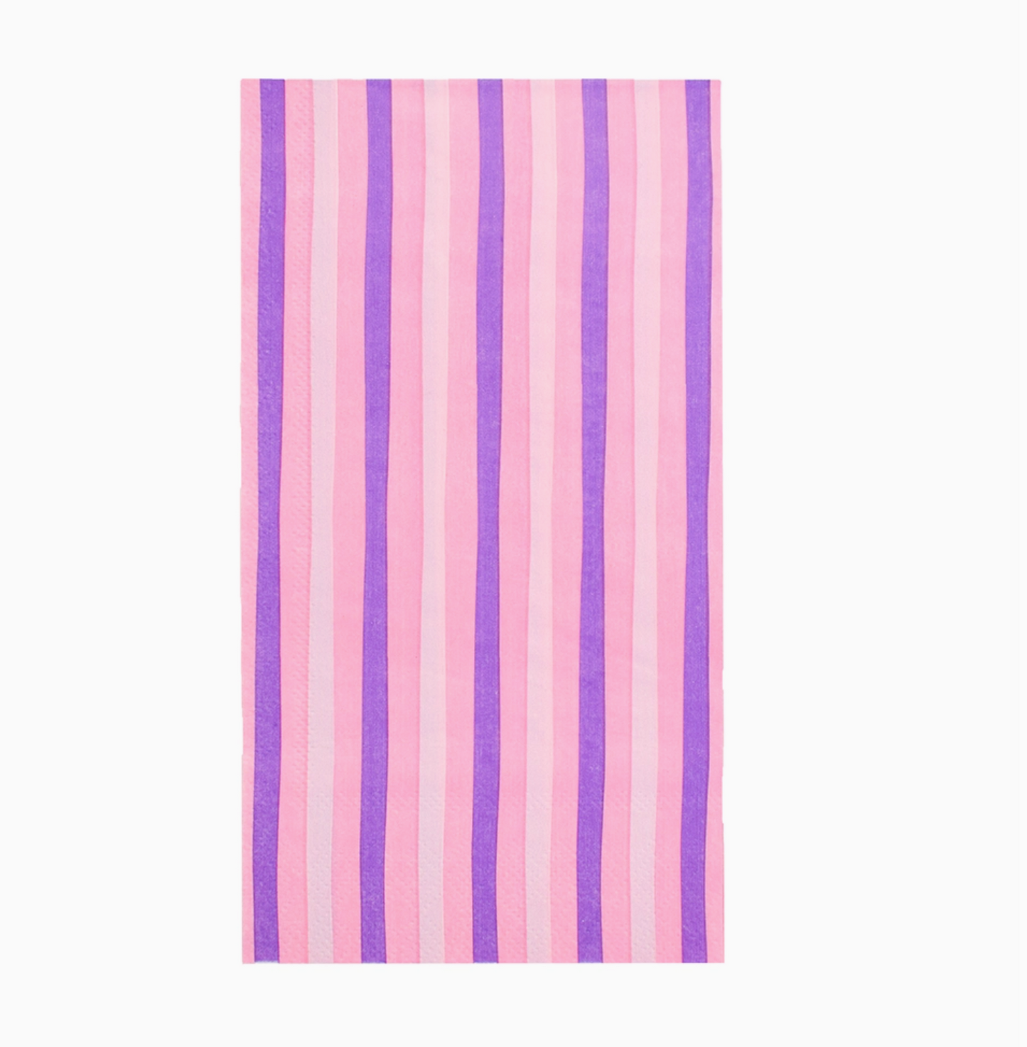 Towel with pink and purple vertical stripes on a white background