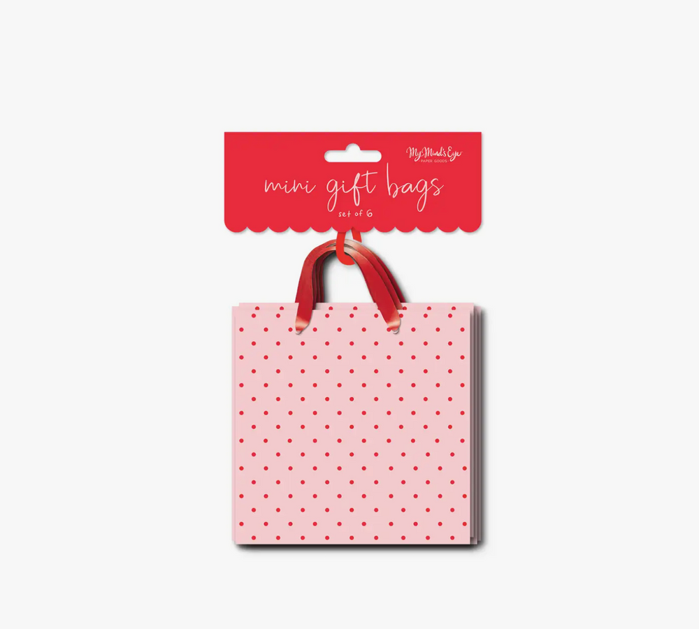 Pink Red Polka Dots Mini Gift Bags