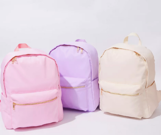 Pink top nylon backpack