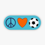 Peace, Love, Soccer Vinyl Sticker