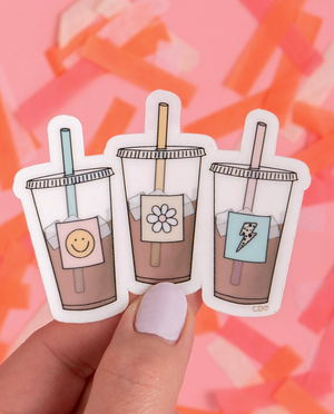 Iced Coffee Clear Sticker