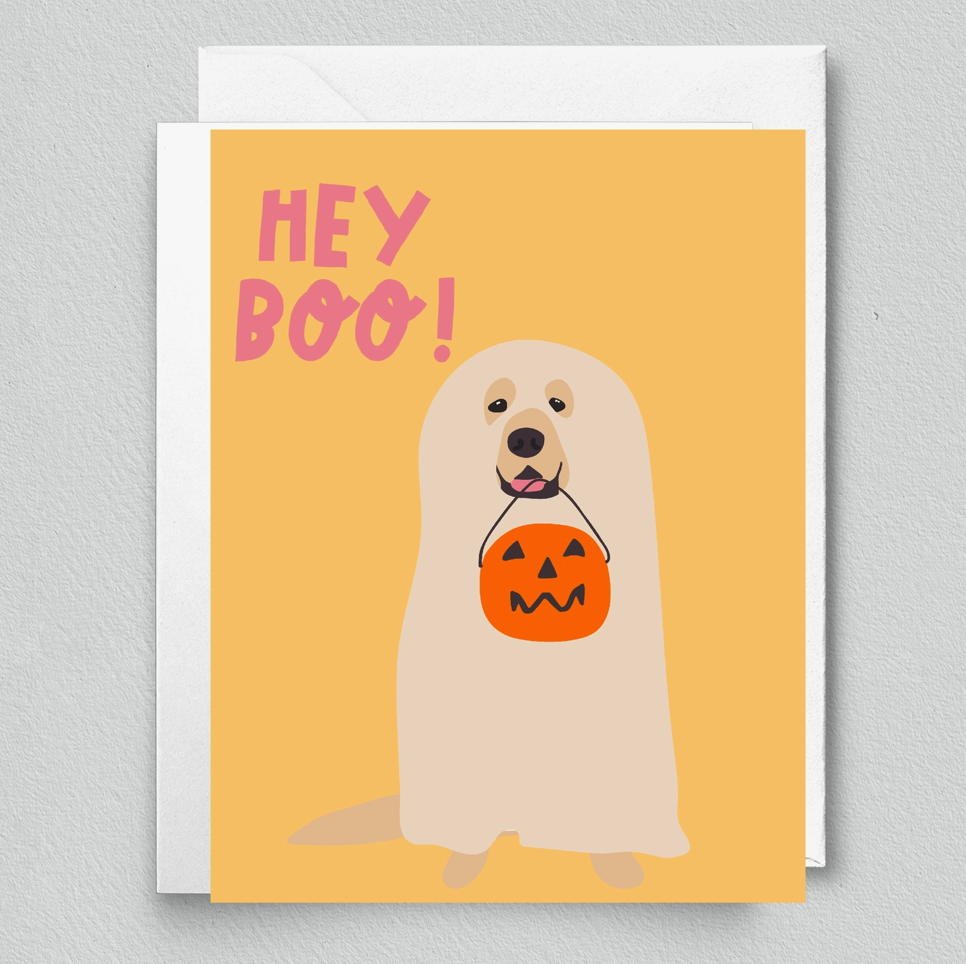 Hey Boo Dog Halloween Card