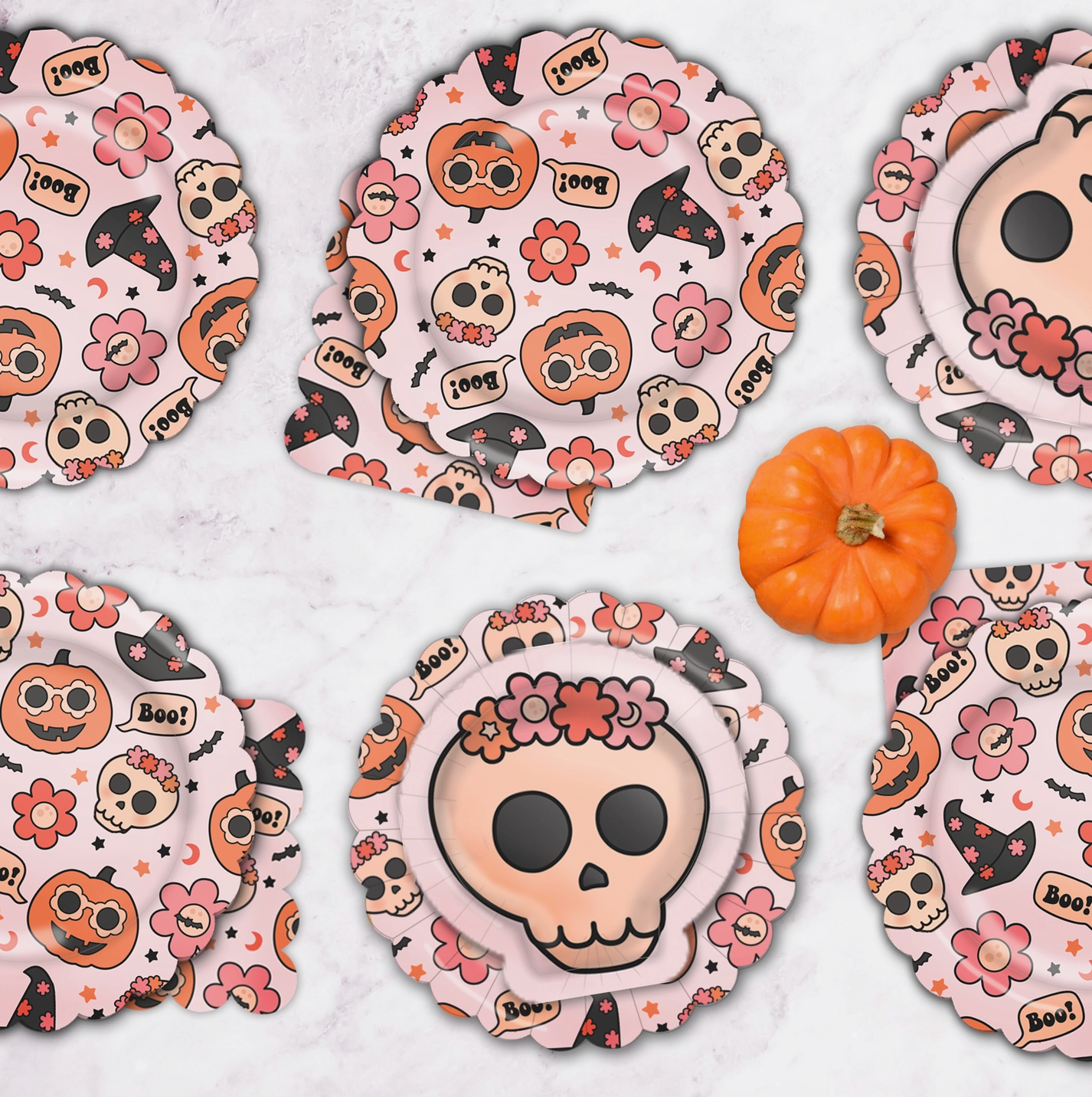 Groovy Halloween Icon Paper Cups