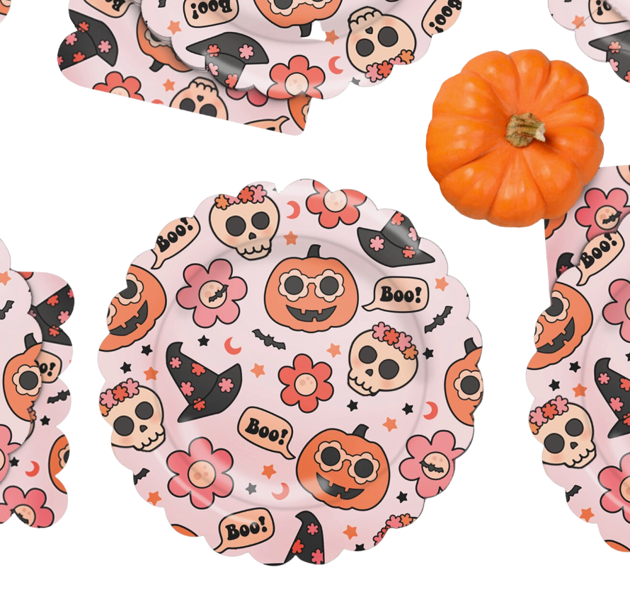 Groovy Halloween Icon Plates
