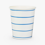 Frenchie Striped Cobalt 9 oz Cups