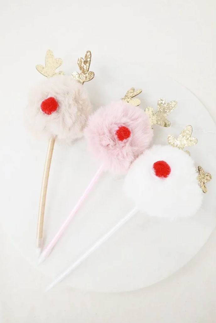 Reindeer Pom Pom Pen