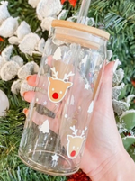 Christmas Reindeer Glass