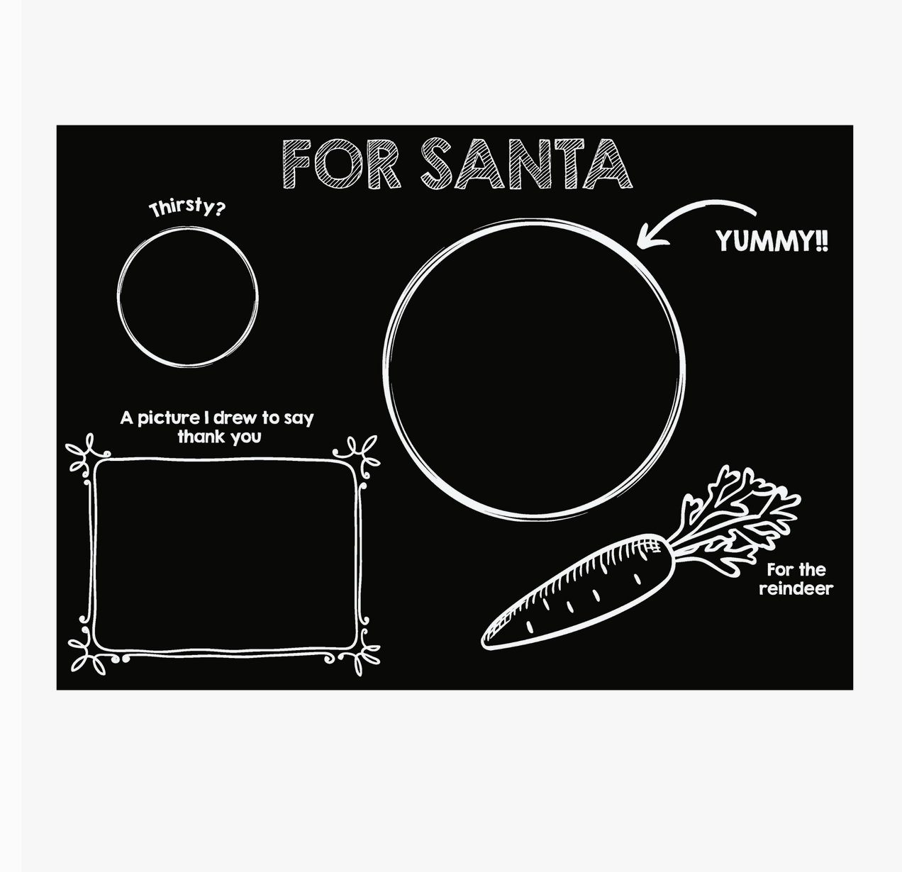 Chalkboard Santa's Cookies Coloring Placemat