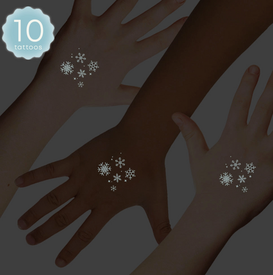 Glowing Snowfall Kids Glow in the Dark Holiday Tattoos