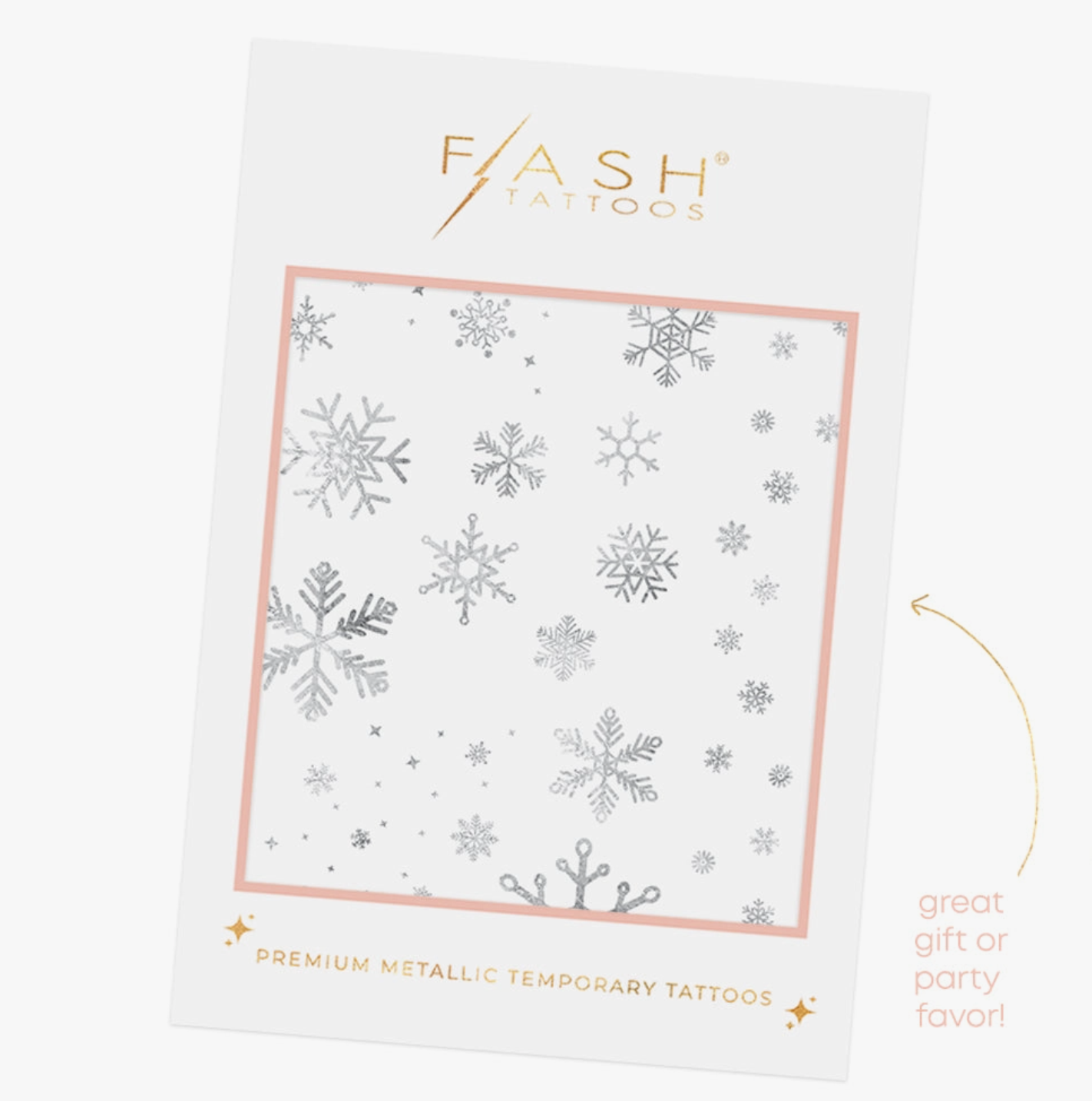 Load image into Gallery viewer, Winter Frost Holiday Metallic Silver Temporary Tattoo Pack
