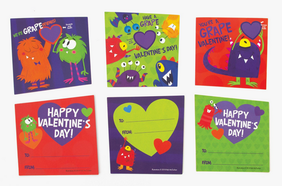 Grape Monsters Scratch & Sniff Valentines