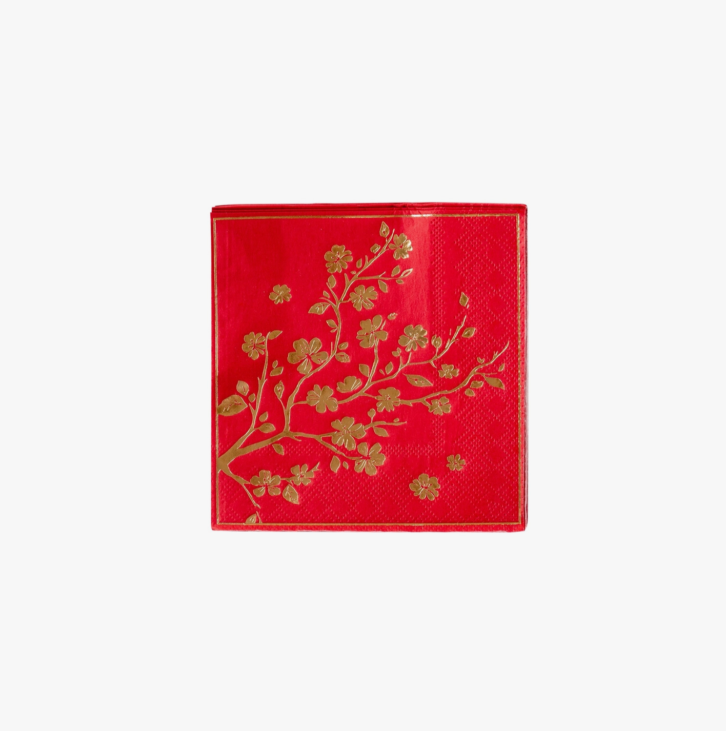 Lunar New Year Foiled Floral Branch Napkin