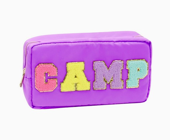 Nylon Cosmetic Bag Purple Camp Chenille