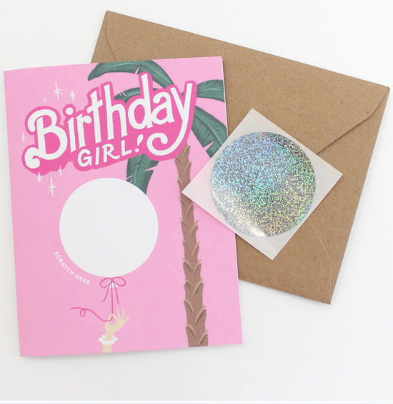 Scratch-Off Barbie Birthday Greeting Card